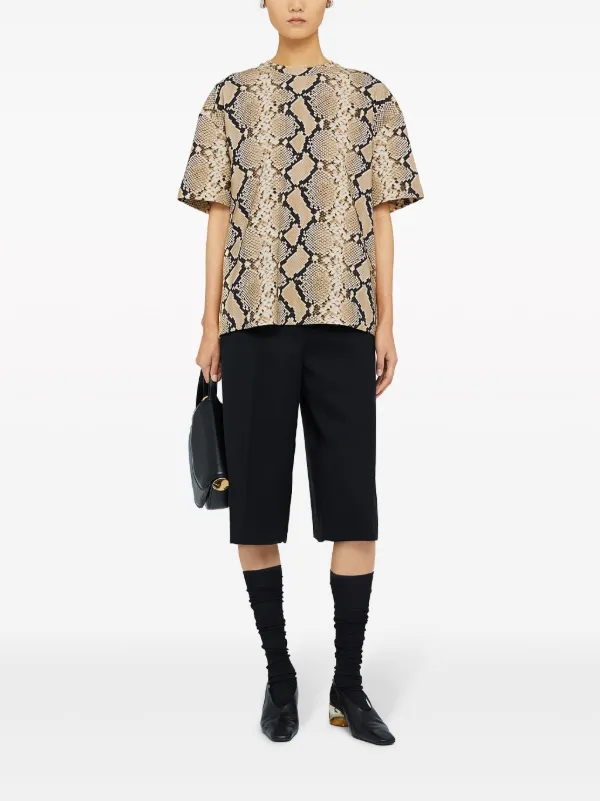 ★アウトレット最終SALE★ JIL SANDER スネークプリント Tシャツ Jil Sander スネークプリント Tシャツ | ブラウン | FARFETCH JP