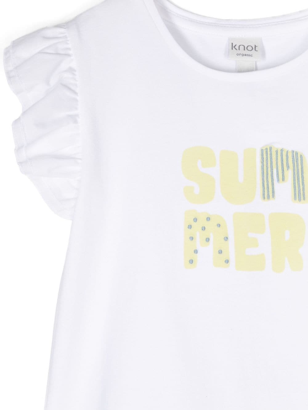 Shop Knot Summer-print Cotton T-shirt In White