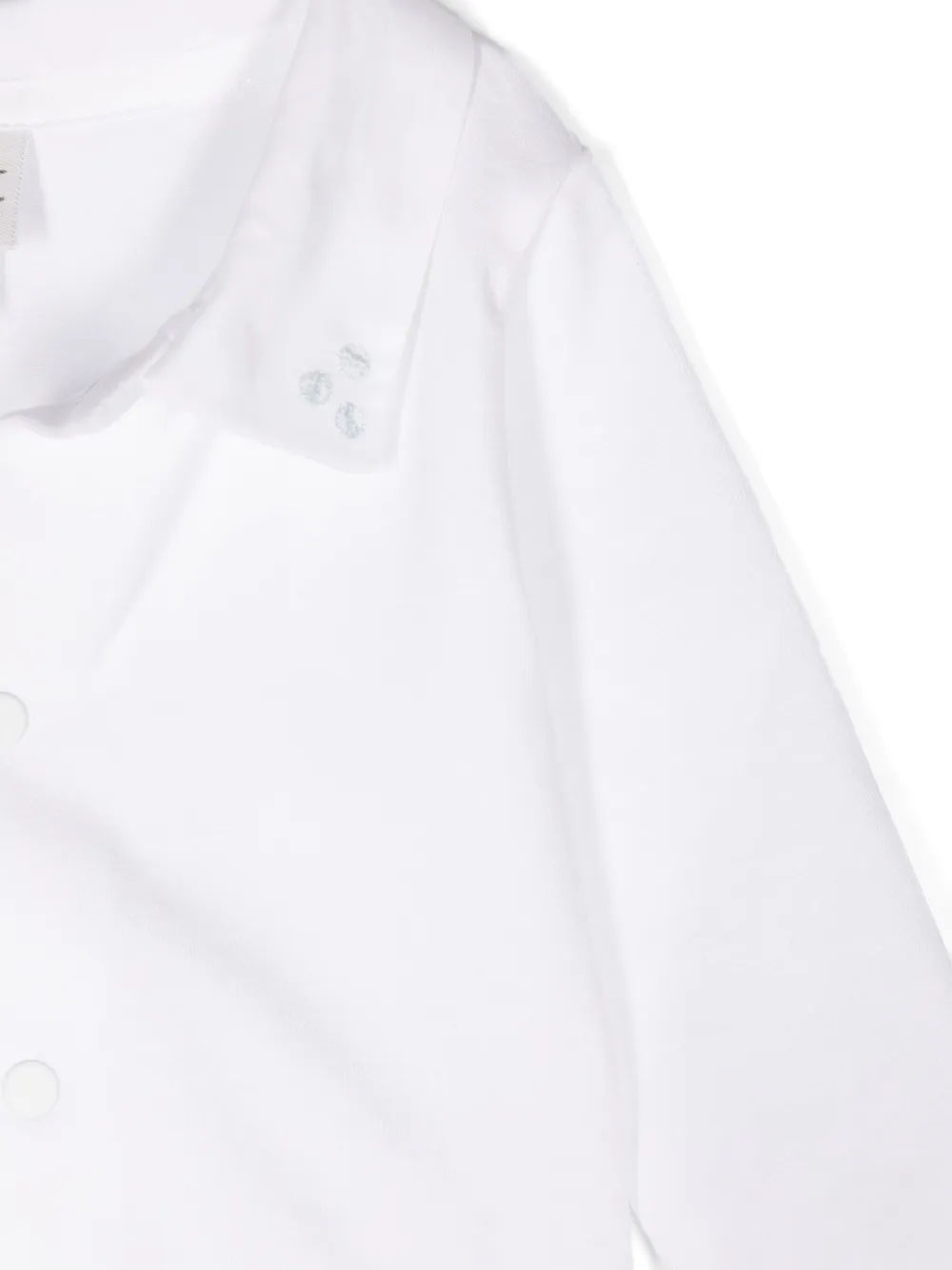 Knot Marble Classic-collar Bodysuit In White