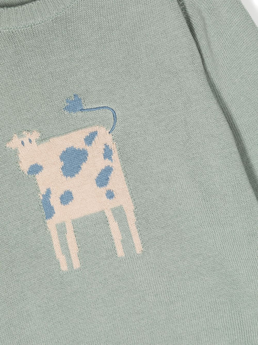 Shop Knot Cow Cotton Jumper In Grey