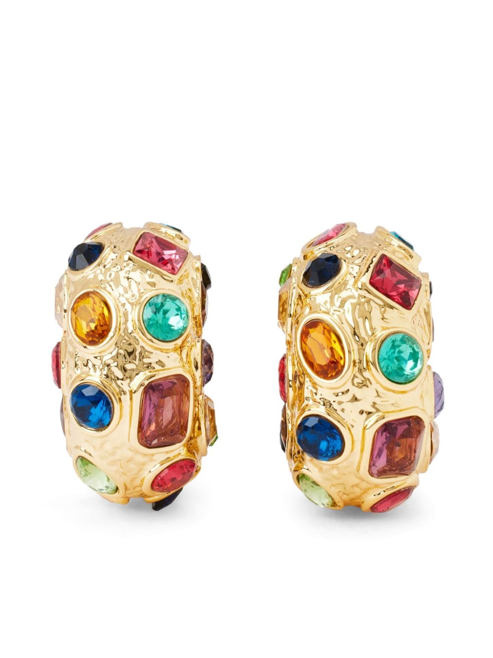 Kenneth Jay Lane Crystal-embellished Clip-on Earrings In Gold