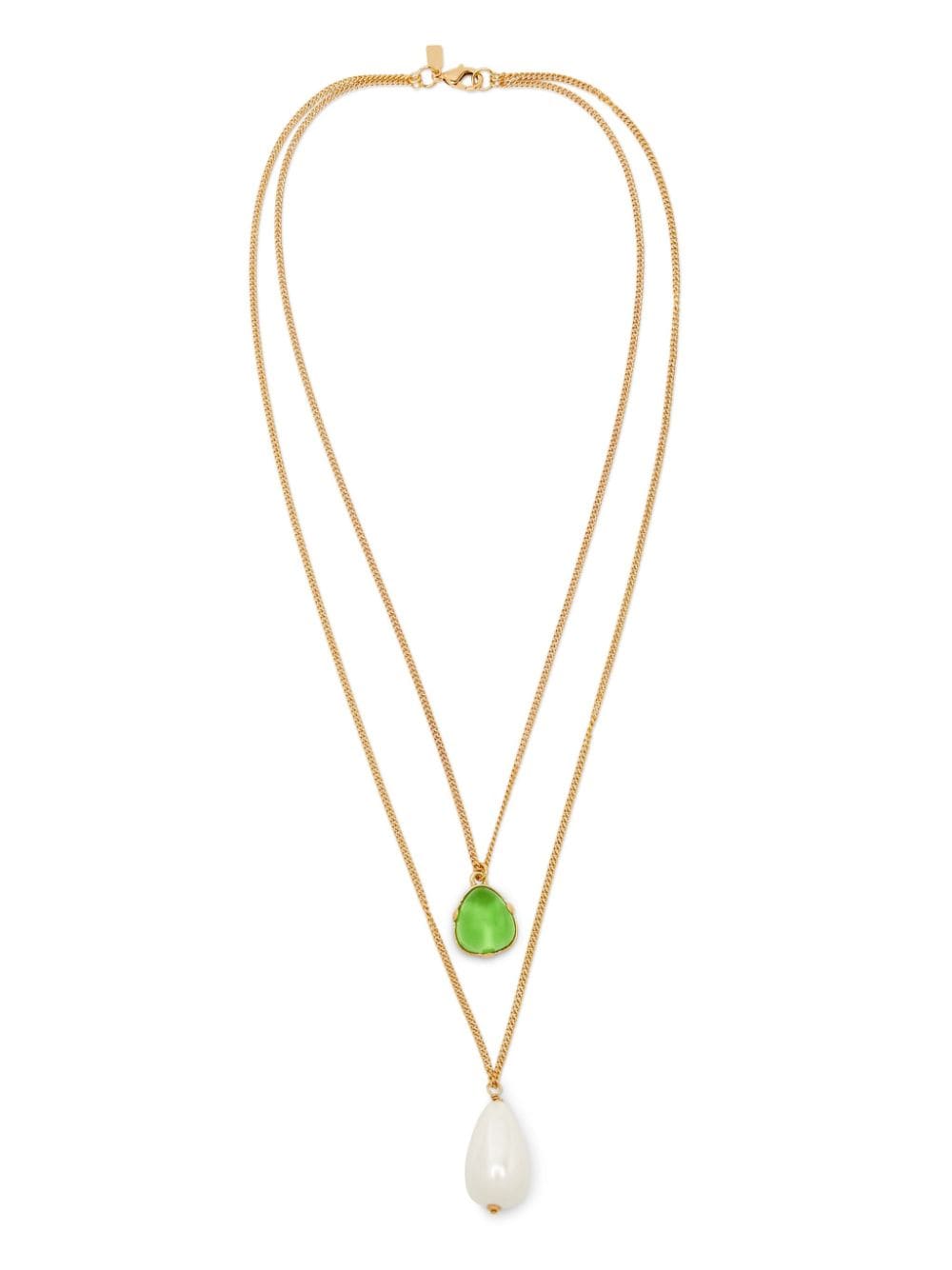 Kenneth Jay Lane two-chain pendant necklace - Oro