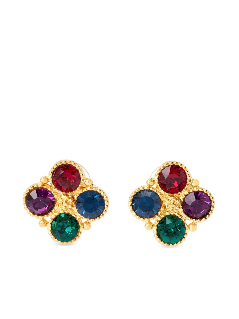 Kenneth Jay Lane Crystal-embellished Earrings In Gold