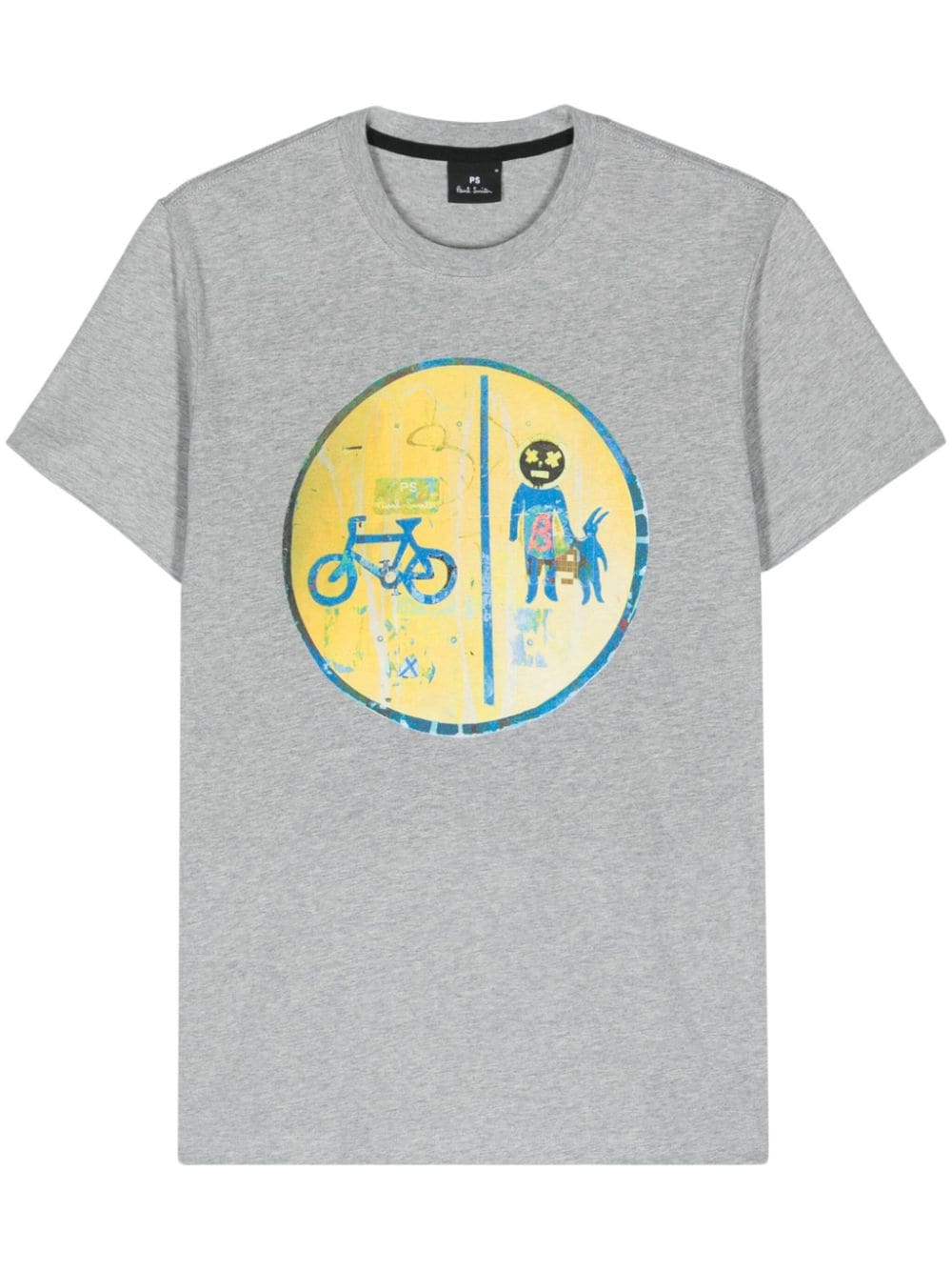 PS Paul Smith T-Shirt mit Straßenschild-Print - Grau