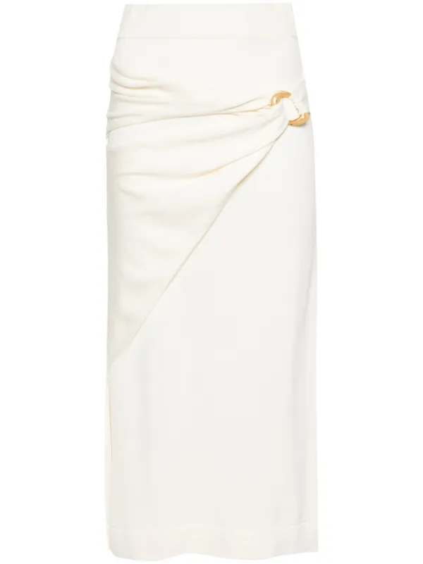 Jil Sander A-line Fine-knit Midi Skirt in Neutrals