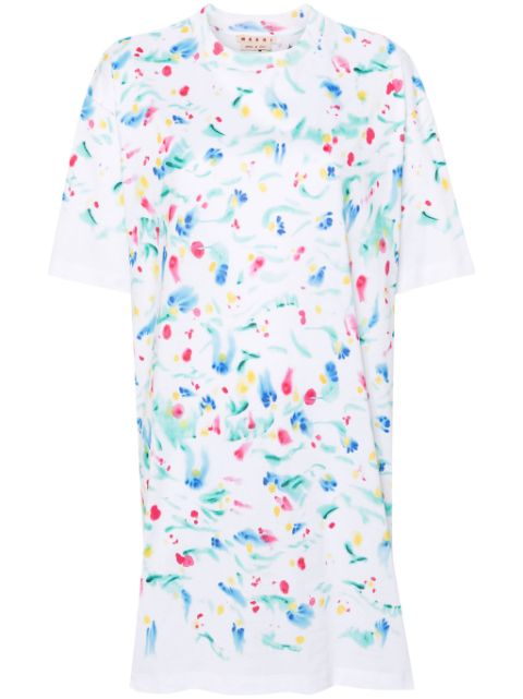 Marni abstract-print cotton T-shirt dress Women