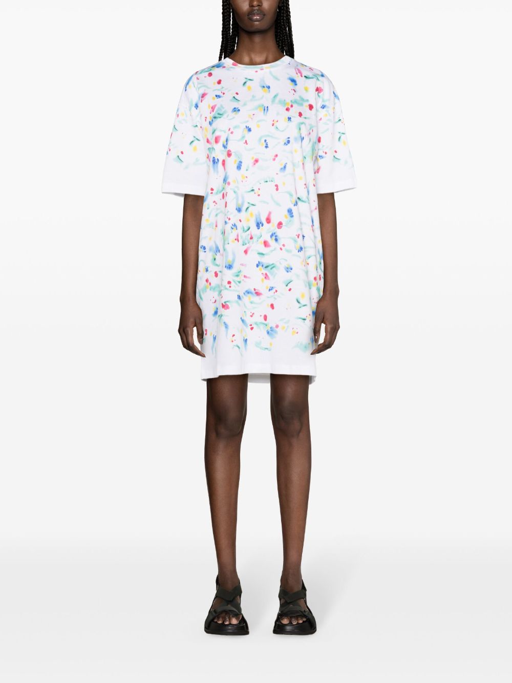 Marni Jurk met abstracte print - Wit