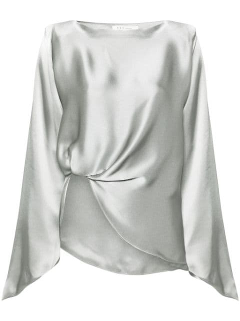 REV Evie asymmetric satin blouse