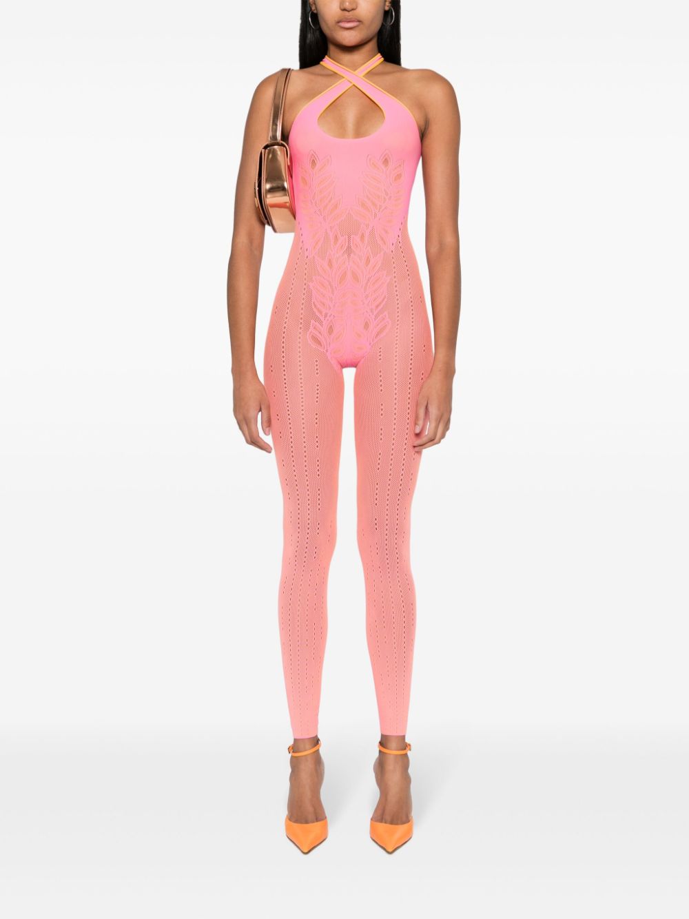 POSTER GIRL Daphne semi-sheer jumpsuit - Roze