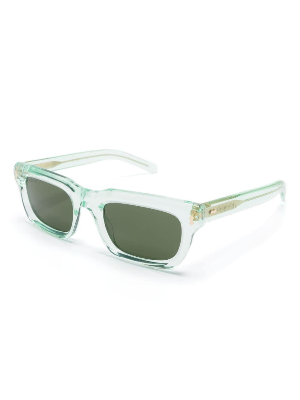 Shop Gucci Square-frame Sunglasses In Green