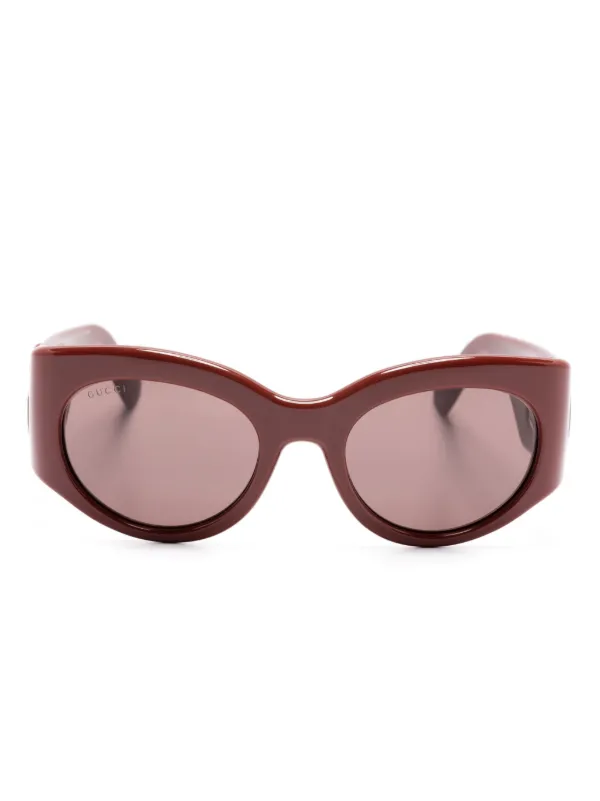 Gucci Eyewear オーバルフレーム サングラス | ブラウン
