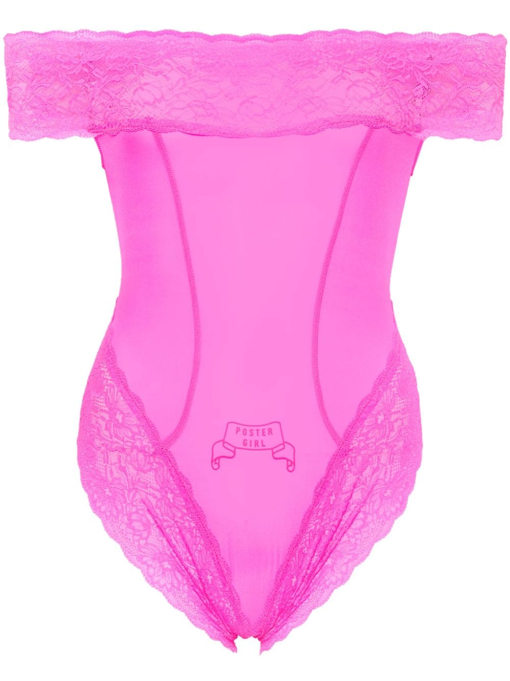 Poster Girl Lace-trim Sleeveless Bodysuit In Pink