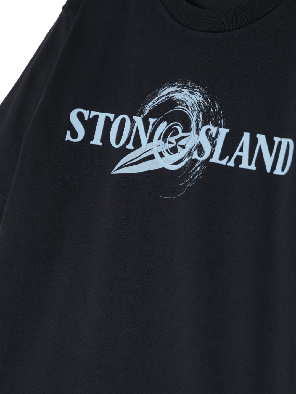 Shop Stone Island Junior Logo-appliqué T-shirt In V0020 Navy Blue