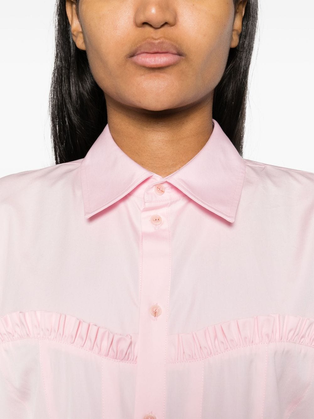 Shop Dsquared2 Corset Cotton Shirt In Pink