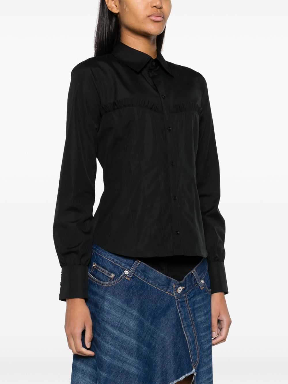 Shop Dsquared2 Corset Cotton Shirt In Black