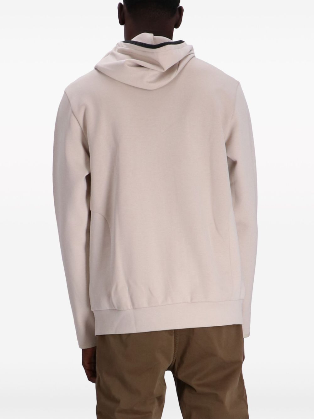 Shop Hugo Boss Saggy Logo-print Hoodie In Neutrals