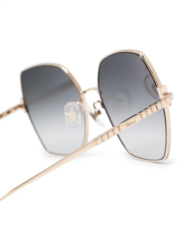Chopard Eyewear square-frame Sunglasses | Gold | FARFETCH display picture 3