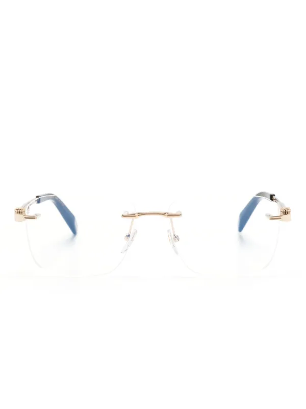 Chopard Eyewear rectangle-frame Glasses Gold FARFETCH PH