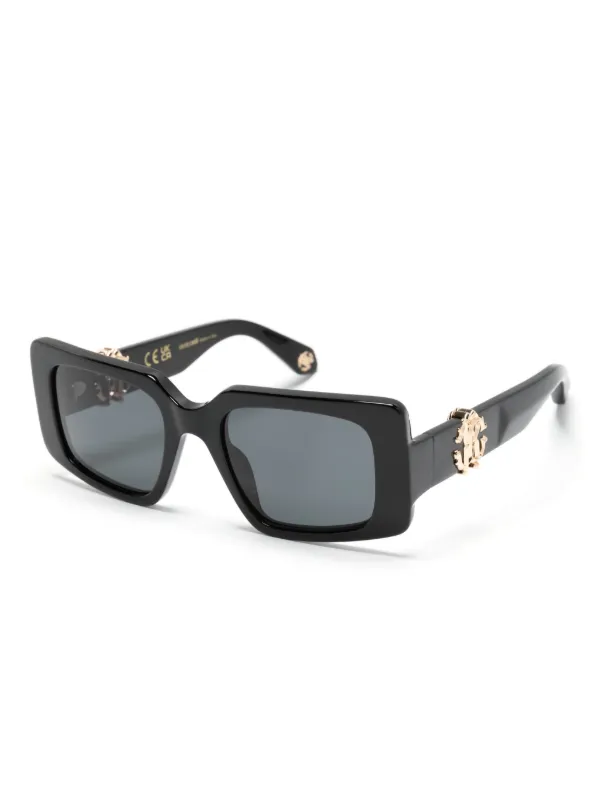 Roberto Cavalli rectangle-frame Sunglasses | Black | FARFETCH BN display picture 3