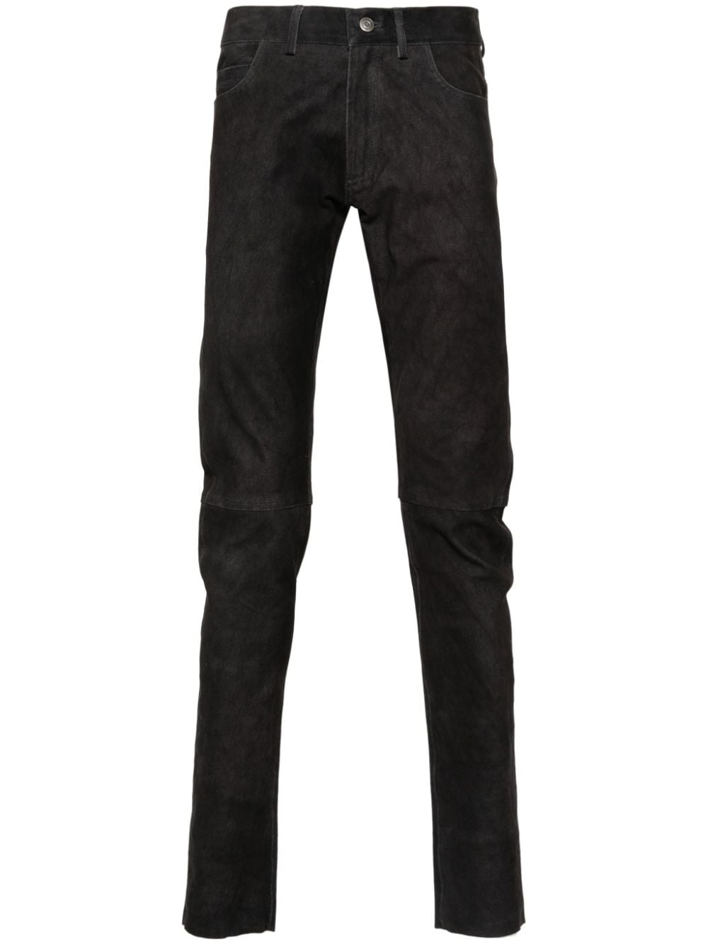 Giorgio Brato Textured Leather Trousers In Black
