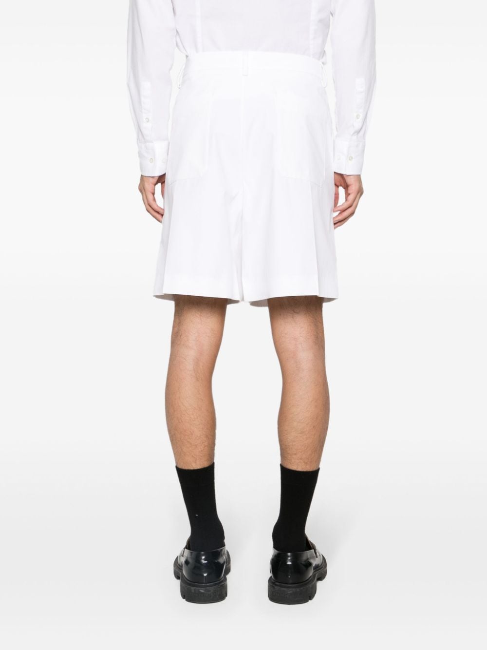 Shop Valentino Tailored Cotton Shorts In White