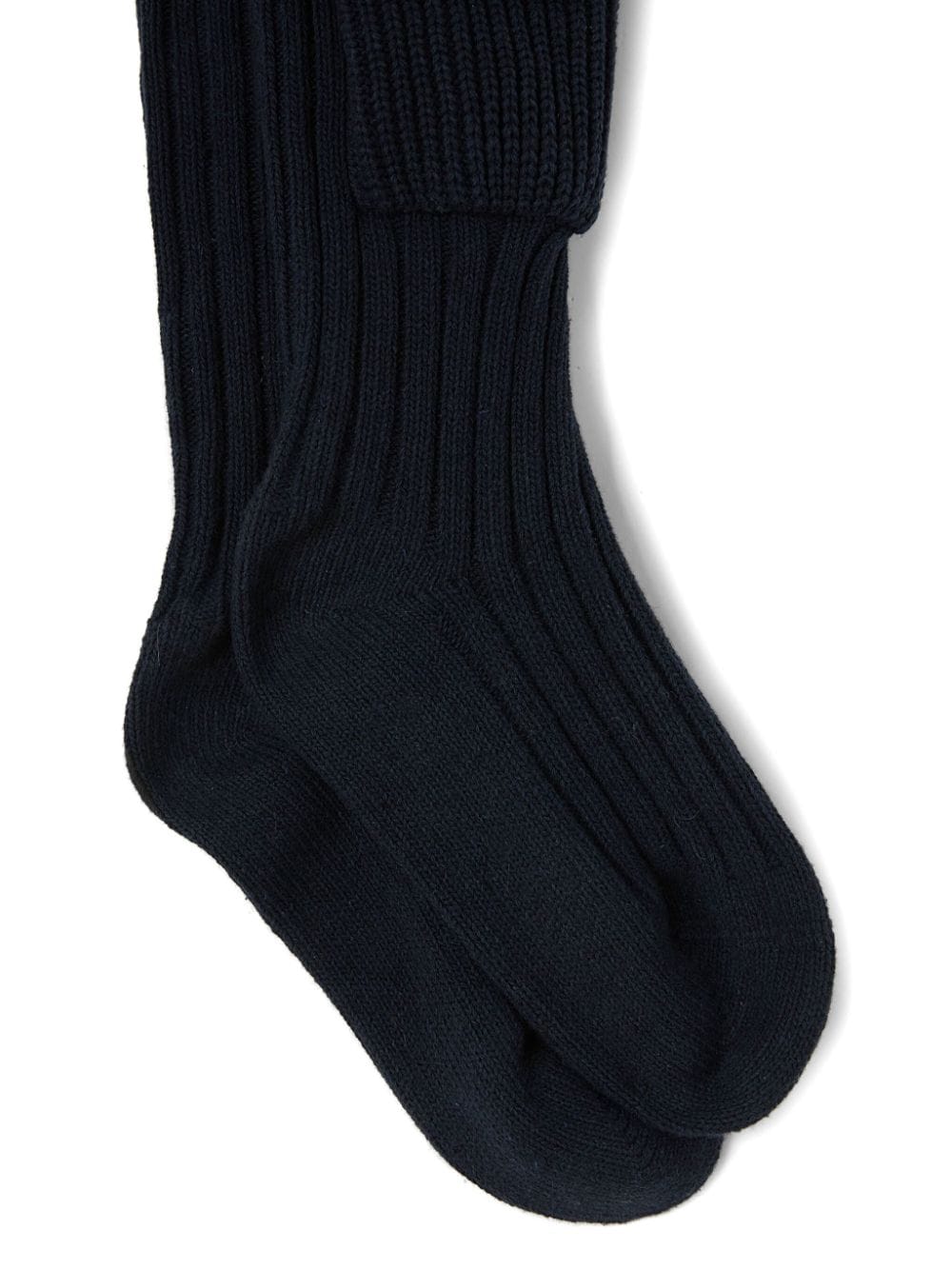 Jil Sander Ribgebreide sokken met klepzak - Blauw