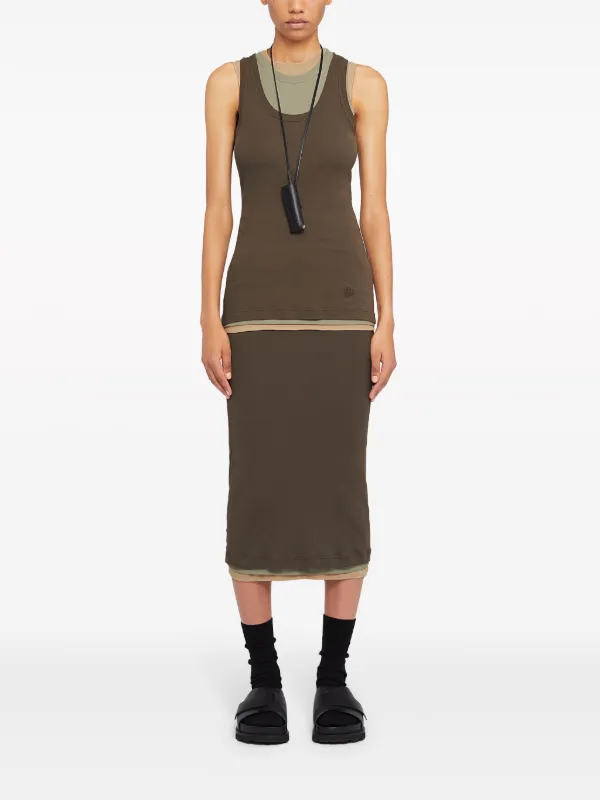 Jil Sander レイヤード スカート | ブラウン | FARFETCH JP