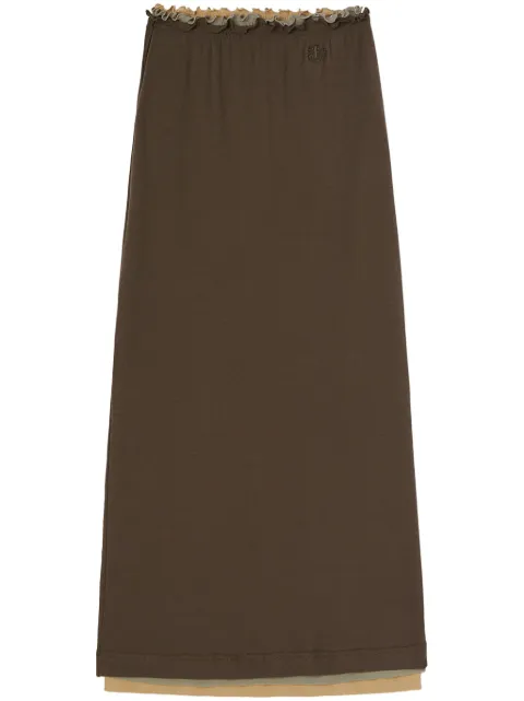 Jil Sander layered cotton midi skirt