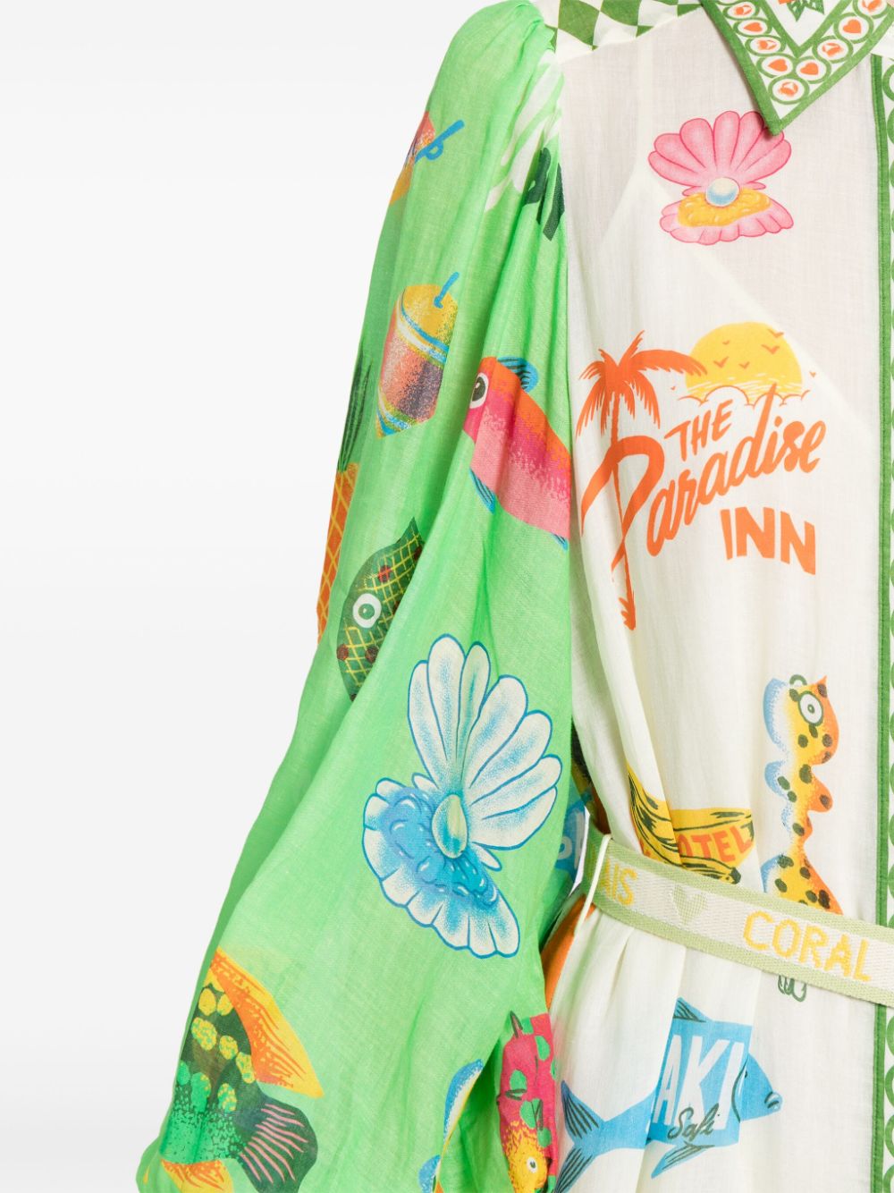 Shop Alemais Paradiso Graphic-print Shirt Dress In Multicolour