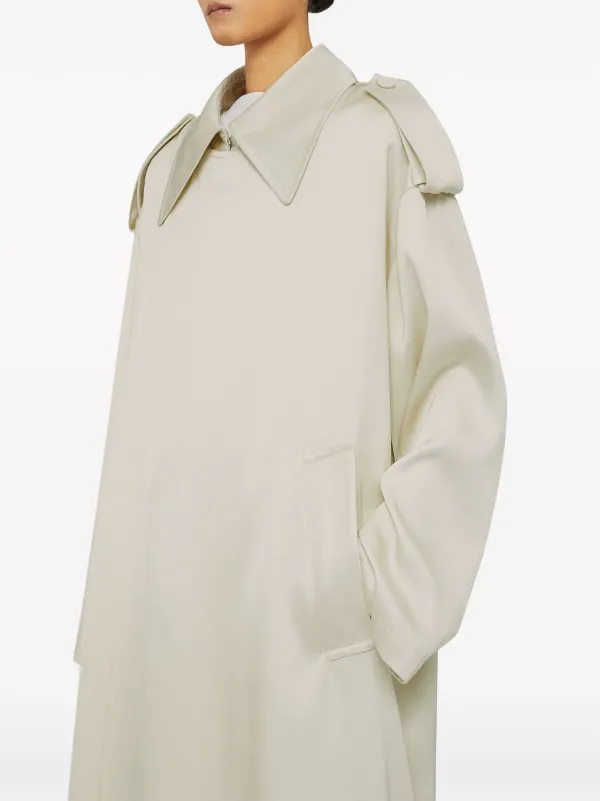 Jil Sander Belted Trench Coat | White | FARFETCH