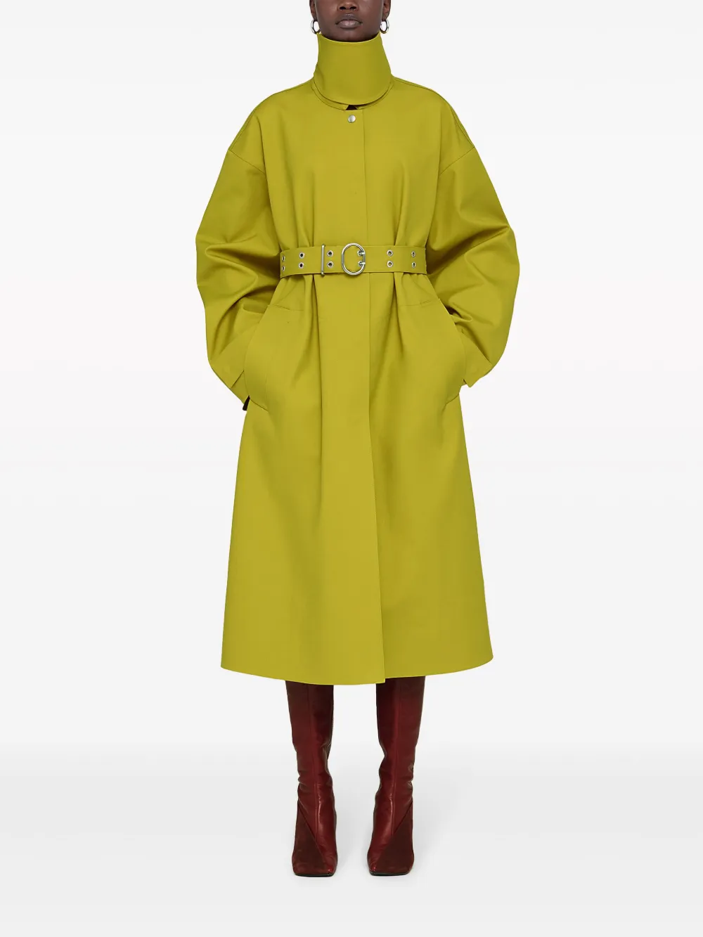 Jil Sander belted trench coat - Geel