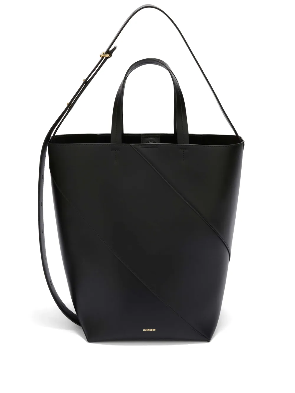 Jil Sander Medium leren shopper Zwart