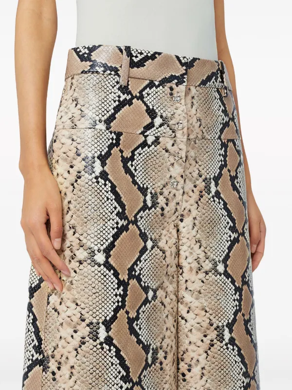 Jil Sander python-effect Leather Bermuda Shorts | Brown