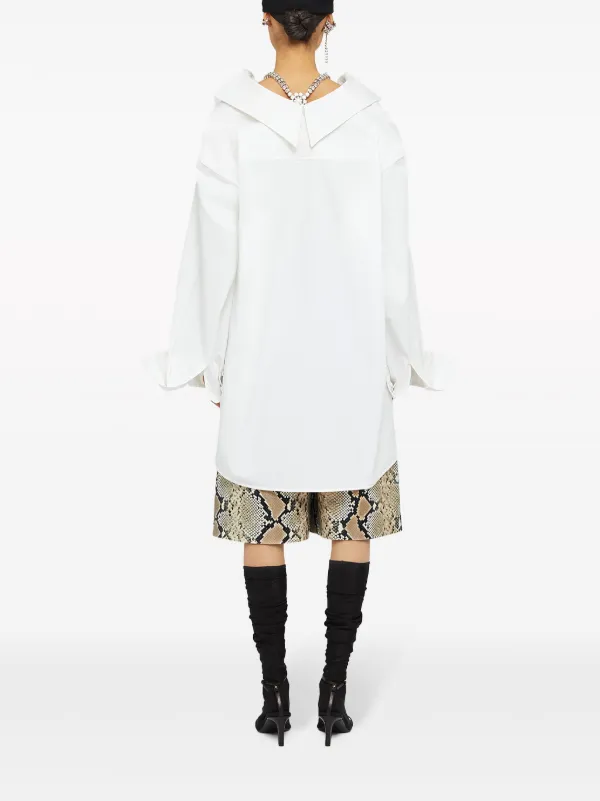 Jil Sander python-effect Leather Bermuda Shorts | Brown