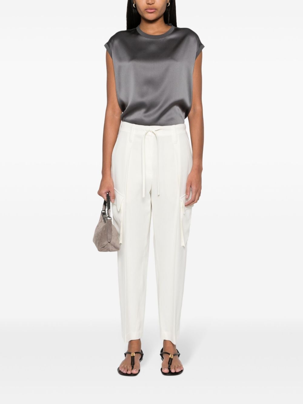 Shop Brunello Cucinelli Monili-detail Blouse In Grey