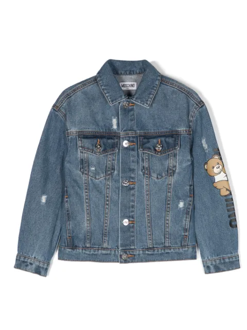 Moschino Kids Teddy Bear-print denim jacket