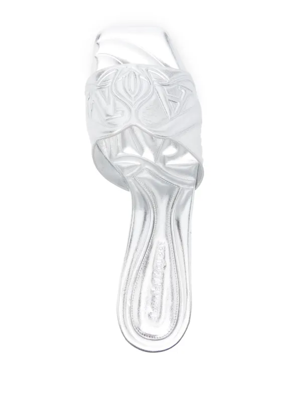 Alexander McQueen 60mm Seal Sandals | Silver | FARFETCH