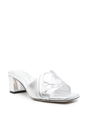 サンダル・ミュール Sandals - Alexander Mcqueen - Clear - Leather Rare Alexander McQueen clear sculpted wedge sandals size 37