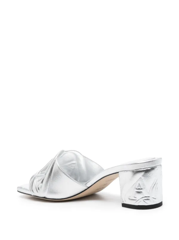 Alexander McQueen 60mm Seal Sandals | Silver | FARFETCH LB