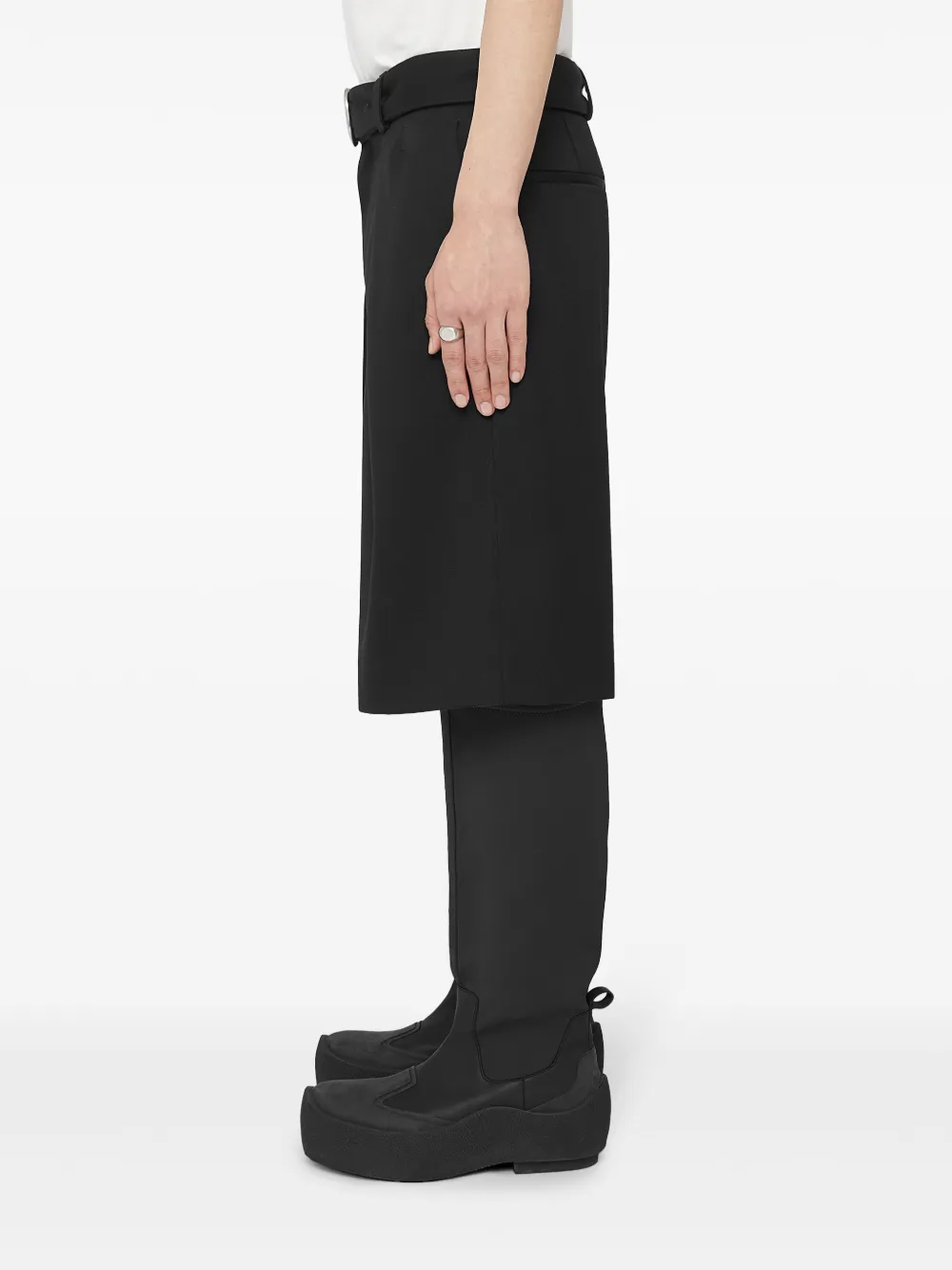JIL SANDER ロゴ ショーツ 黒 Jil Sander テーラードショーツ | ブラック | FARFETCH JP