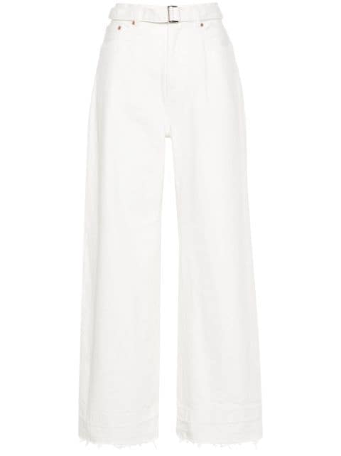 sacai belted wide jeans