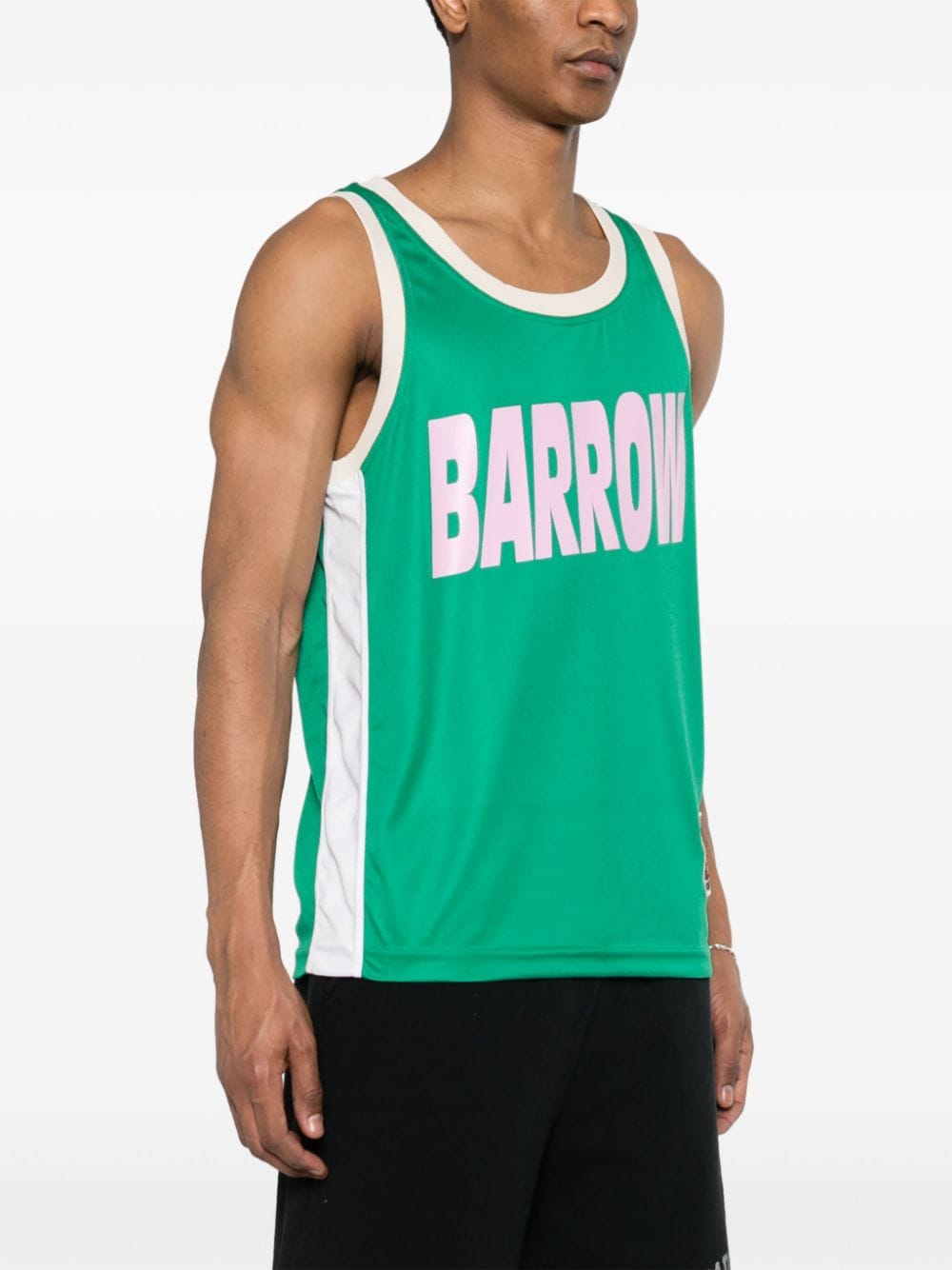 Shop Barrow Logo-print Smiley Vest In Green