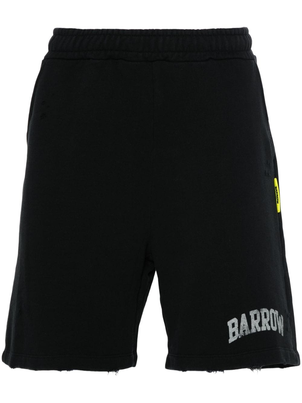 BARROW Smiley-print distressed shorts - Nero