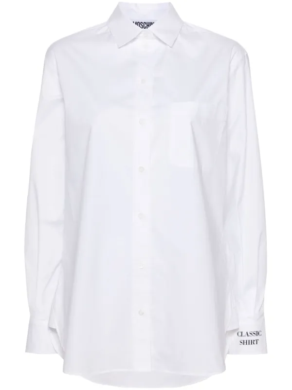 Moschino Chest-pocket Poplin Shirt in White