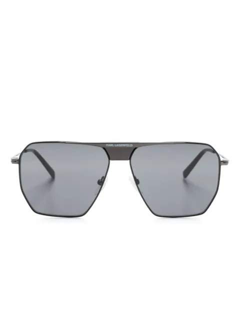 Karl Lagerfeld lentes de sol con armazón estilo piloto y logo estampado