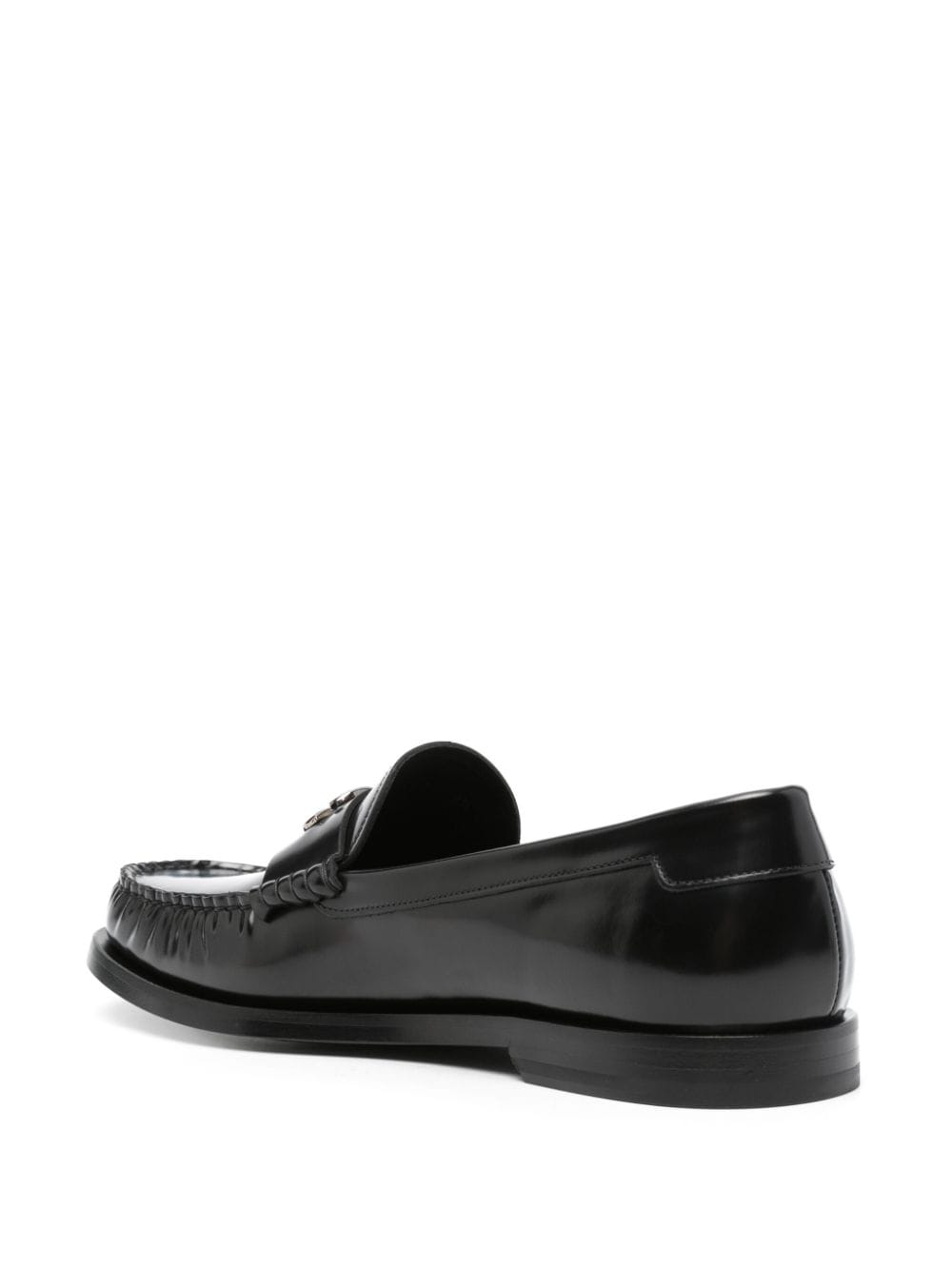 Shop Dolce & Gabbana Logo-lettering Loafers In Black