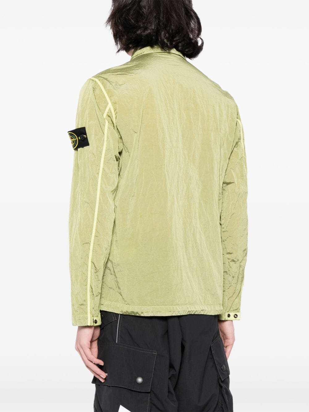 Shop Stone Island Compass-appliqué Econyl® Jacket In Green