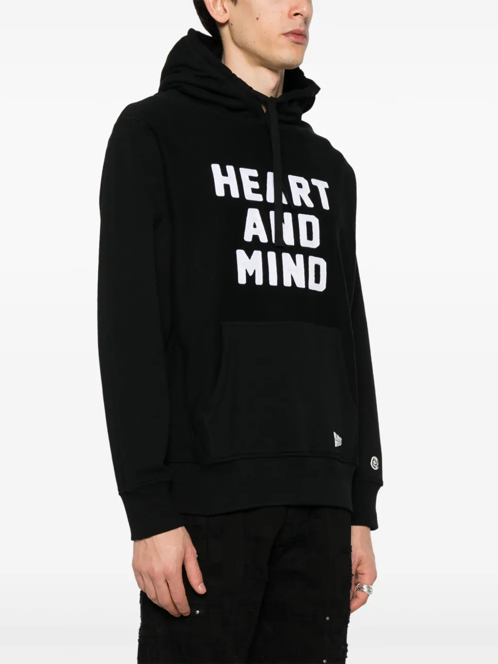 Shop Billionaire Boys Club Slogan-embroidered Cotton Hoodie In Black