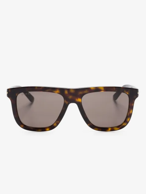 Gucci Eyewear tortoiseshell-effect rectangle-frame sunglasses