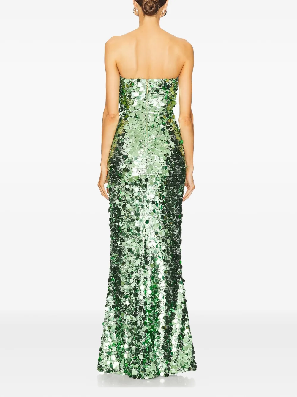 Bronx And Banco Farah Strapless Gown In Green